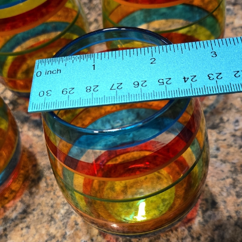 Colorful Striped Glass Tumblers Set - Picture 4 of 4